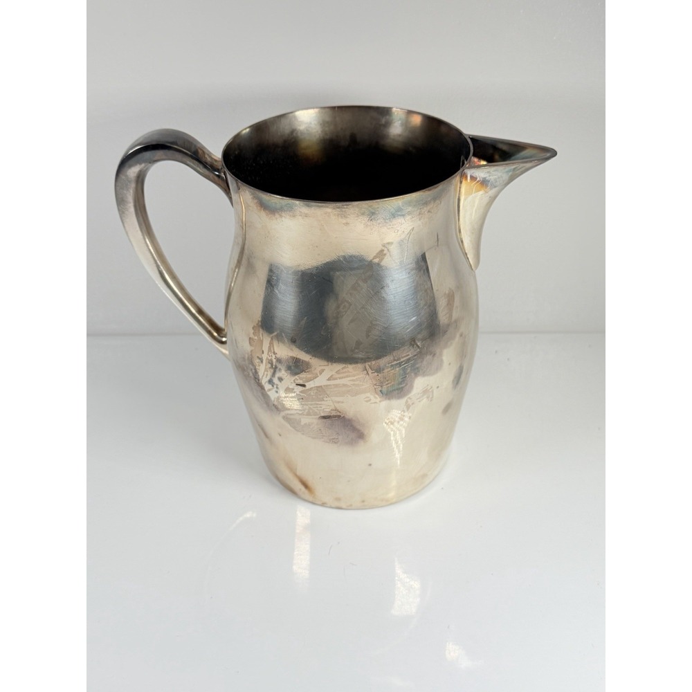 Vintage BRISTOL 7" Silver Plated Water Pitcher EPCA With Ice‎ Guard Vase Decor